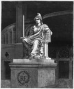 "Statue de la République, de Clésinger, erigee devant le palais du Champ-de-Mars." シャン・ド・マルス会場の前に建立された「フランス共和国の女神」の彫像、クレザンジェ作