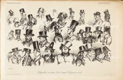 グランヴィル Grandville - 《19世紀の帽子販売―普段着の帽子》 Chapellerie du XIXe siècle. Chapeaux civils.