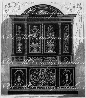 "Armoire en ébène style Louis XVI,  M. Beurdeley." ブルドレ社製のルイ16世様式の黒檀のキャビネット