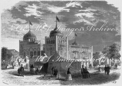 Le palais du bey de Tunis et la tente de l'empereur du Maroc. チュニジア総督の宮殿とモロッコ皇帝のテント