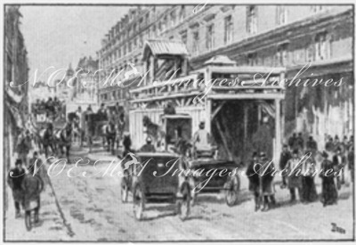 "Les travaux de Paris.Puits d'acces du Métropolitain, rue Saint-Honore." 1900年博 パリの工事 サントノーレ通りの地下鉄工事抗への入口