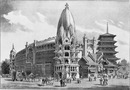 Le tour du monde à l'Exposition de 1900.- Les bâtiments du Panorama: facade sur le Champ-de-Mars.1900年博 1900年博覧会での世界一周 － パノラマの建造物： シャン・ド・マルス会場に面したファサード