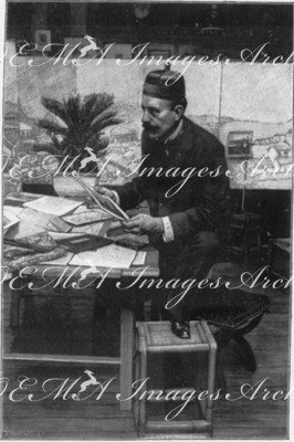 "Le tour du monde à l'Exposition de 1900.M.Dumoulin, artiste peintre, auteur du Panorama." 1900年博 1900年博覧会での世界一周 パノラマの作者、画家デュムーラン氏