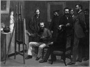 "La peinture française pendant le cours du siècle.- L'atelier des Batignolles, tableau de Fantin Latour." 1900年博 19世紀のフランス絵画 － ファンタン・ラトゥール作 「バティニョルのアトリエ」