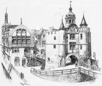 Le Vieux Paris.- Voute du Grand-Chatelet et entrée du Pont-au-Change.1900年博 「古いパリ」 － グラン・シャトレの円天井と為替橋への入口