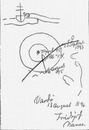 Fac-simile d'un croquis autographe du Dr Nansen.1900年博 ドクター・ナンセン自書クロッキーの写し