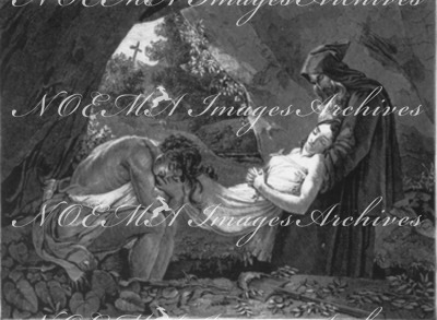 "La littérature française pendant le XIXe siècle.La mort d'Atala, épisode du roman de Chateaubriand." 1900年博 19世紀のフランス文学 シャトーブリアンの小説より「アタラの死」