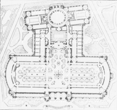 Plan définitif du Grand Palais des Champs-Elysées.1900年博 シャン＝ゼリゼのグラン・パレの最終図面