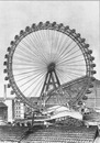 La roue géante de Paris.- Vue générale après achèvement.1900年博 パリの大観覧車 － 組み立て後の全景