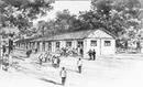 Le restaurant coopératif.- Vue extérieure de l'établissement.1900年博 共同食堂 － 建物の外観