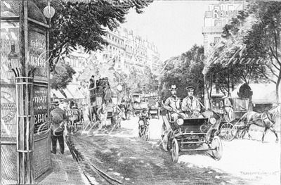 La vie et les moeurs à travers le siècle.- Un boulevard parisien en 1898.1900年博 19世紀の生活と風俗 － 1898年のパリの市街