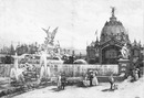 Historique des expositions universelles.- Exposition de Paris en 1889: 2.Le dôme central et la fontaine de Coutan.1900年博 博覧会の歴史 － 1889年パリ博覧会：2.クータンの泉の中央ドーム