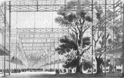 "Historique des expositions universelles.Intérieur des galeries du Palais de Cristal a Hyde-Park (Londres, 1851)." 1900年博 博覧会の歴史 ハイドパークのクリスタルパレスのギャラリー内部（ロンドン、1851年）