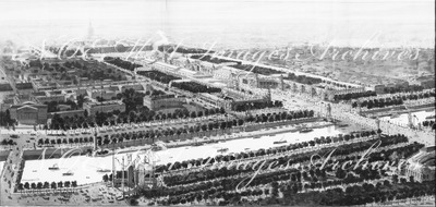 Panorama général de la nouvelle avenue Ancienne esplanade des Invalides.1900年博 新大通りの全景 旧アンヴァリッド前広場