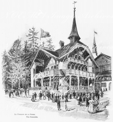 Le Pavillon de la Suisse.Vue d'ensemble.1900年博 スイス館 － 全景