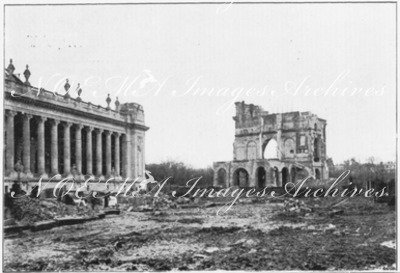 Aux Champs-Elysées.- Les derniers restes du Palais de l'industrie (Fevrier).1900年博 シャン＝ゼリゼ会場 － 産業館の最後の残骸（2月時点）