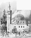 "L'Exposition tunisienne.- Angle sud-ouest: Mosquée de Sidi-Maklouf, au Kef." 1900年博 チュニジア館 － 南西の角： ケフにあるシディ・マクルフ寺院