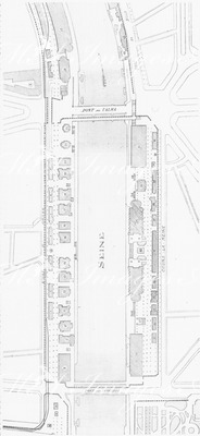 Les rives de la Seine.Plan des constructions élevées au Cours-la-Reine et sur le quai d'Orsay.1900年博 セーヌ河両河岸 － クール・ラ・レーヌとオルセー河岸の建築プラン