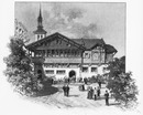 L'Exposition du club alpin.- Entrée et facade principale.1900年博 アルパインクラブ館 － 入口と正面ファサード