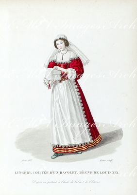 バヴォレをかぶった洗濯女（ルイ十三世統治時代） Lingère Coiffée d'un Bavolet（Règne de Louis XIII