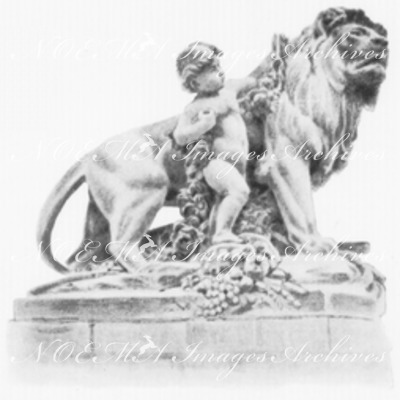 Le pont Aléxandre III.- Enfant et lion.- (Groupe décoratif.) 1900年博 アレクサンドル橋 － 子供とライオン － （集合装飾）