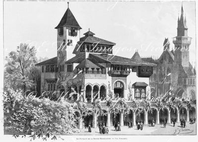 Le pavillon de la Bosnie-Herzégovine.- Vue d'ensemble.1900年博 ボスニア・ヘルツェゴヴィナ館 － 全景