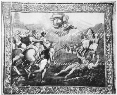 "La manufacture des tapisseries de Beauvais.- <<Scéne des Actes des Apotres>>, tapisserie d'après un carton de Raphaël." 1900年博 ボーヴェ国立織物工場 － ラファエル作品「使徒たちの行い」を写したタピスリー