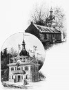 Le Transvaal au Trocadéro.- 1.La ferme boer.- 2.Le pavillon d'honneur.1900年博 トロカデロ会場のトランスヴァール － 1.ボーアの農家 － 2.名誉館