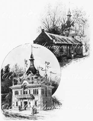 Le Transvaal au Trocadéro.- 1.La ferme boer.- 2.Le pavillon d'honneur.1900年博 トロカデロ会場のトランスヴァール － 1.ボーアの農家 － 2.名誉館