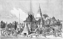 Colonies et pays de protectorat.- Le palais du Cambodge au Trocadéro.1900年博 保護領の国々 － トロカデロ会場のカンボジア館