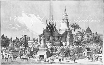 Colonies et pays de protectorat.- Le palais du Cambodge au Trocadéro.1900年博 保護領の国々 － トロカデロ会場のカンボジア館