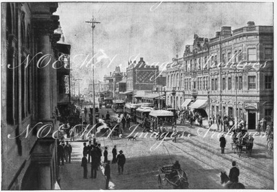 Le transvaal.- La Commissionner Street à Johannesburg en 1896.1900年博 トランスヴァール － 1896年のヨハネスバーグのコミッショナー街