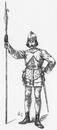 Paris en 1400.- Homme d'armes.1900年博 1400年のパリ － 武装した男