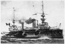 La marine française.- Le <<Carnot>>cuirassé d'escadre.- 12.000 tx."1900年博 フランス海軍 － 戦艦 「カルノ」（12,000トン）"