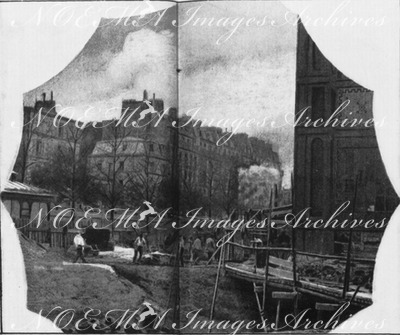 A travers le Champ de Mars Commencement du montage du Palais de l'électricité.1900年博 シャン・ド・マルス会場 － 電気館建設の初期段階