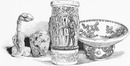 Aux Invalides.- Porcelaine de grand feu de la manufacture de Copenhague.1900年博 アンヴァリッド会場 － コペンハーゲン製陶社の磁器