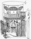 "Le Palais des Invalides.- Mobilier moderne (art nouveau), exposé dans la section allemande." 1900年博 アンヴァリッド会場 － ドイツコーナーに展示されたモダンな調度品（アール・ヌーボー）