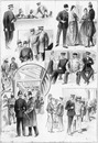 Gardiens, employes et ouvriers de l'Exposition. 1900年博 博覧会場の守衛、事務員、作業員たち