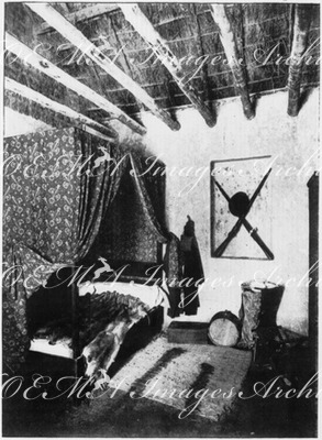 La ferme Boer au Trocadéro.- Chambre à coucher.1900年博 トロカデロ会場にあるボーア（オランダ系南アフリカ人）の農家 － 寝室