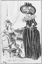 La mode et le costume à travers le siècle (1800 à 1830).Le chapeau a la bonnette.1900年博 モードとコスチュームの世紀（1800年から1830年まで） 「ボネット」帽子