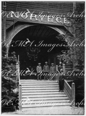 Le Pavillon de la Norvège.- Porche d'entrée.1900年博 ノルウェー館 － 玄関ポーチ