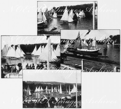 Le Yaching.- Instantanés pris pendant les courses de Meulan.1900年博 ヨット競技 － ムーラン池での競争風景