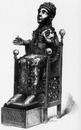 "Les collections artistiques du Petit Palais.La Sainte Foi, statue en or repoussé." 1900年博 プチ・パレの美術コレクションから － 打ち出し金細工の像「聖フォワ」