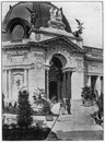 Le Petit Palais.- Porte du vestibule sur le jardin en hémicycle.1900年博 プチ・パレ － 半円形庭園に面した玄関ホールの入口