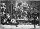 La Bosnie-Herzégovine.- Brodeuses devant le diorama de Sarajevo.1900年博 ボスニア・ヘルツェゴビナ館 － 刺繍をする婦人たち サラエボのジオラマの前で