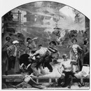 "Palais des Invalides.- <<Forgerons et fondeurs>>, fresque extérieure peinte par M.G.Récipon." 1900年博 アンヴァリッド会場 － M.G.レシポンによる外壁フレスコ画「鋳造工と鍛冶職人」