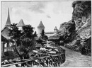 Le village suisse.- Le moulin et le ruisseau.1900年博 スイス村 － 風車と小川