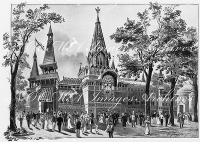 "Au quai d'Orsay.- Le Pavillon russe, formant annexe pour l'Exposition du Ministère de la Guerre." 1900年博 オルセー河岸 － 戦争省展示館の隣接館でもあるロシア館