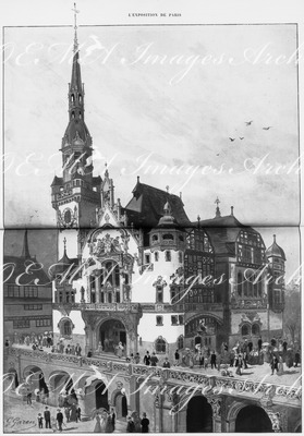 Le Palais de l'Allemange.(Rue des Nations) 1900年博 ドイツ館 （ナシオン（諸国）通り）