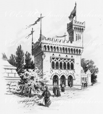 Le Pavillon de la République Saint-Marin.- Facade principale.1900年博 サンマリノ共和国館 － 正面ファサード